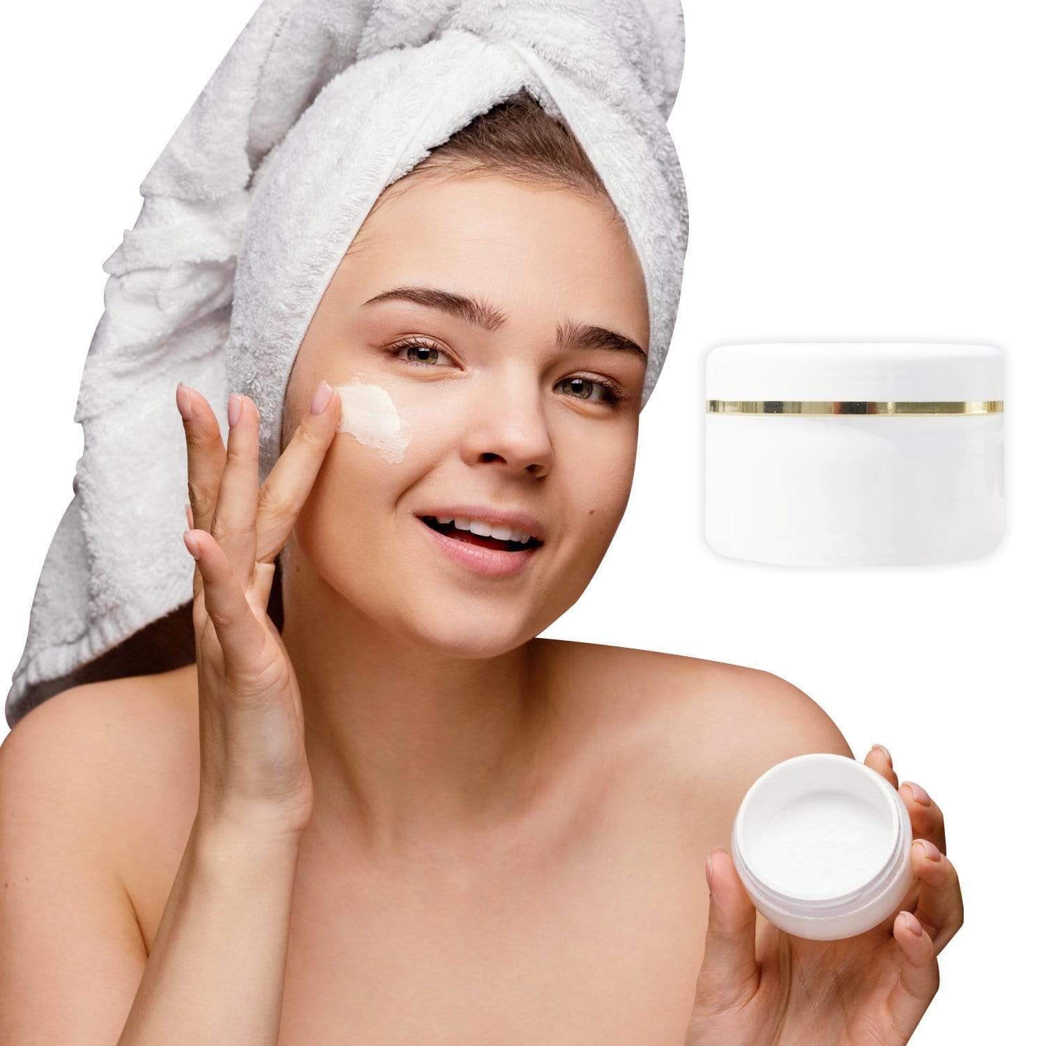 White Plastic Jar with Dome Lid White Plastic Jar with Dome Lid